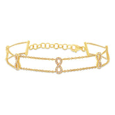 0.25ct 14k Yellow Gold Diamond Ribbon Bow Bracelet